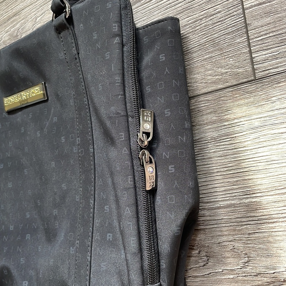 Sonia Rykiel | Monogram Spellout 3 Pocket Computer Tablet Top Handle Nylon Bag - Picture 4 of 12